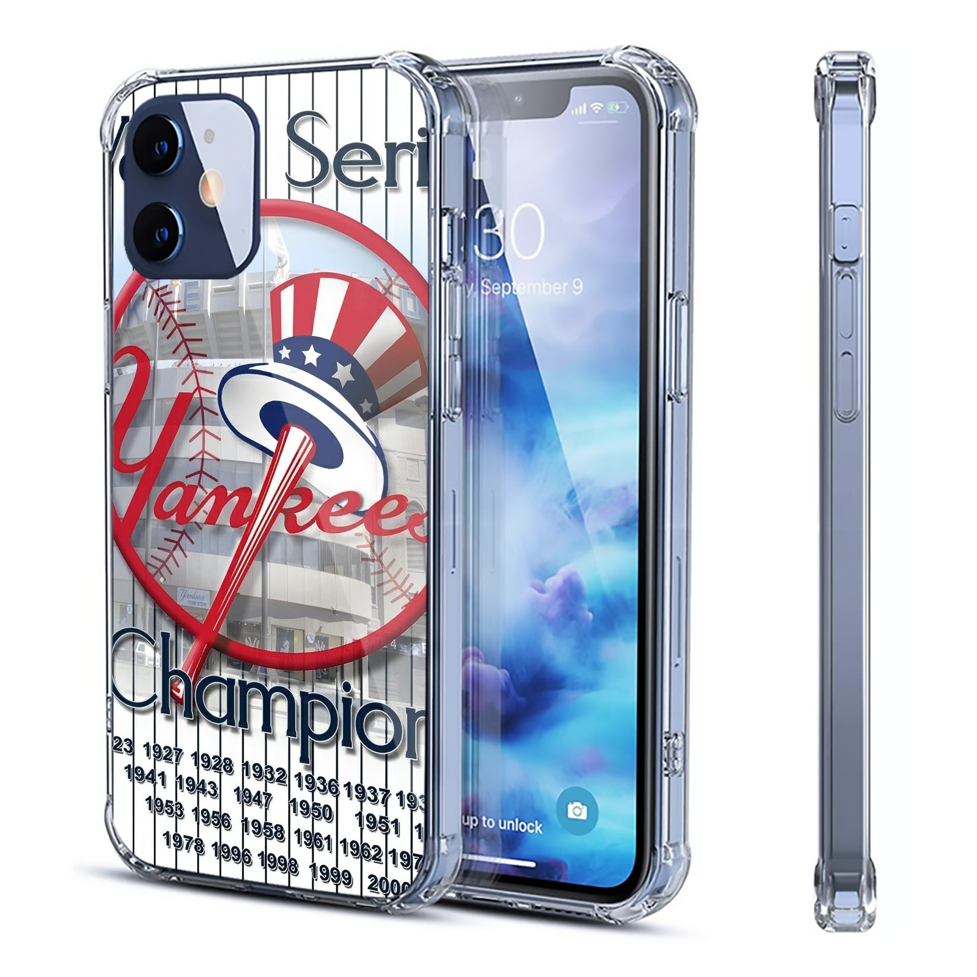 New York Yankees 184 Clear IPhone 12 Case – Soft TPU With UV Print – Enhanced Drop Protection, Precise Fit, Anti-Fingerprint, Customizable Design, Scratch-Resistant, Yellow-Resistant